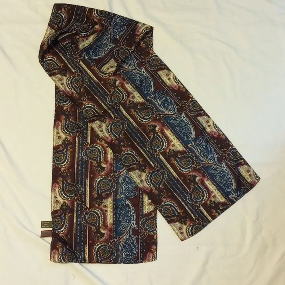 Rectangular Purple and Blue New York Style Silk Scarf